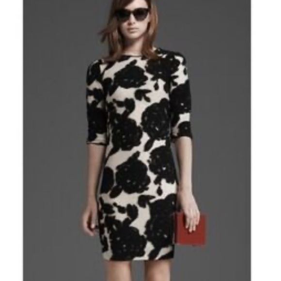 REISS Women’s Lavine Rose Wool Dress Worn on TV Size 6 Floral Metallic Luxury - Picture 6 of 15